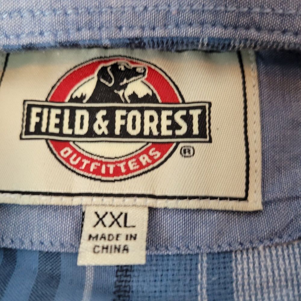 Field & Forest Plaid Button Down Mens XXL Blue Excellent Short Sleeve FFM5325 - Picture 3 of 6